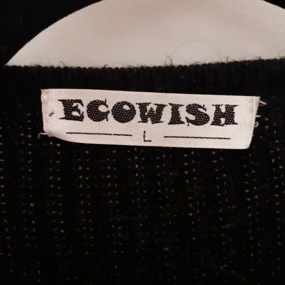 Ecowish Multicolor Colorblock Striped Long Knitted Cardigan Sweater Size L - Picture 4 of 14